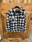 Distressed hem plaid button down