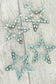 Western Turquoise Star Dangle Earrings : Iridescent