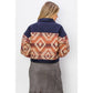 AZTEC BREAST FLAP POCKET HOLIDAY SHACKET: BLACK / M