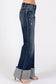 P1313F-DK MID RISE COMFORT RELAXED FLARE W/ CUFFED HEM: 1/24