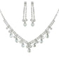 Teardrop Crystal Gemstone V-Shaped Necklace Set: Iridescent