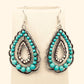 Rhinestone Turquoise Double-layer Drop Dangle Earrings - WJ