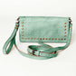 Studded Genuine Leather Wallet with strap