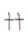 WESTERN CROSS DESIGN POST EARRINGS: FUCHSIA