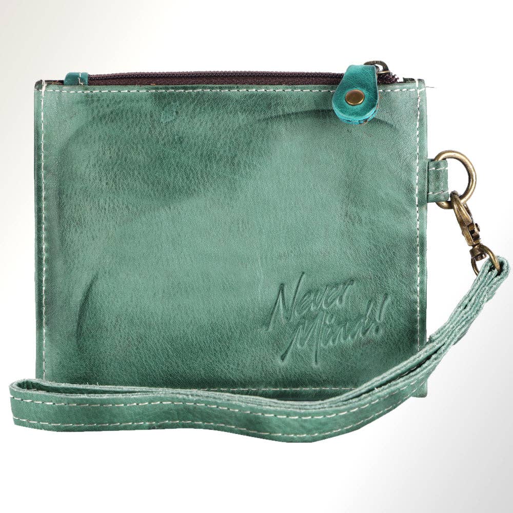 Genuine Leather Wristlet Wallet (Brown)