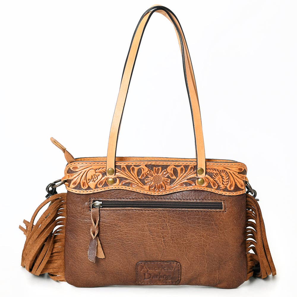 Cowhide Leather Western Crossbody Bag: ADBGS124BRW