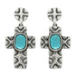 Western Turquoise Filigree Cross Earrings