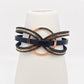 Magnetic Buckle Ring Charm Leather Bangle Bracelet - BJ/LB: White