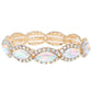 Crystal Gemstone Petal Cut Cluster Bracelet: Rose Gold