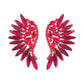 Colored Rhinestone Wing-shaped Earrings Bohemian Style: Golden Color