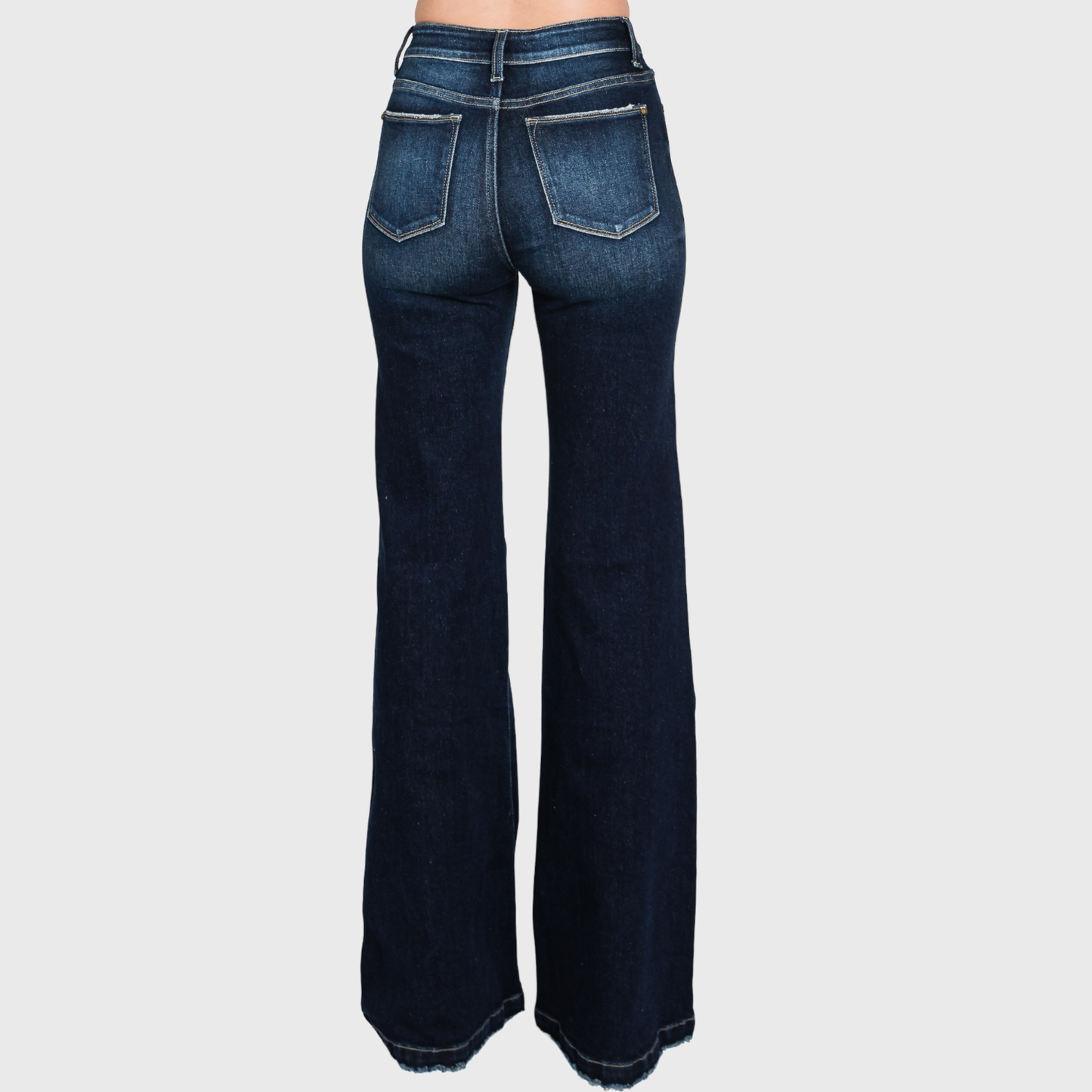 P289F-DK DISTRESSED SUPER HIGH RISE 70'S INSPIRED FLARE: 7/27