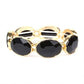 Oval Rhinestone Crystal Stretch Evening Bangle Bracelet: Gold Iridescent