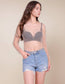Pearl Rhinestone Studded See Through Mesh Crop Top (Black)
