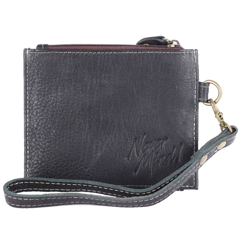 Genuine Leather Wallet Wristlet (Teal)