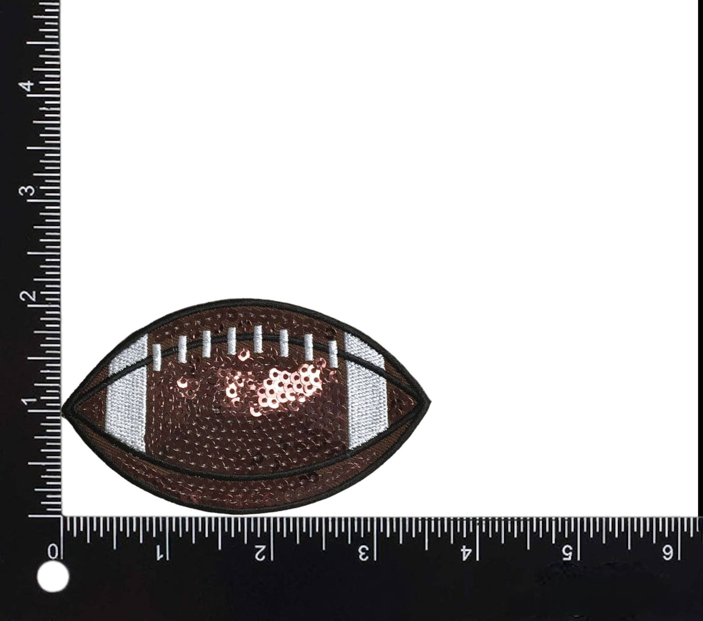 3" Sequin - Football - Iron on Applique - Embroidered Patch - 1143986-A