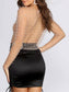 Pearl rhinestone studded sheer mesh see through T-shirt top: White / M