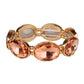 Oval Rhinestone Crystal Stretch Evening Bangle Bracelet: Gold Iridescent