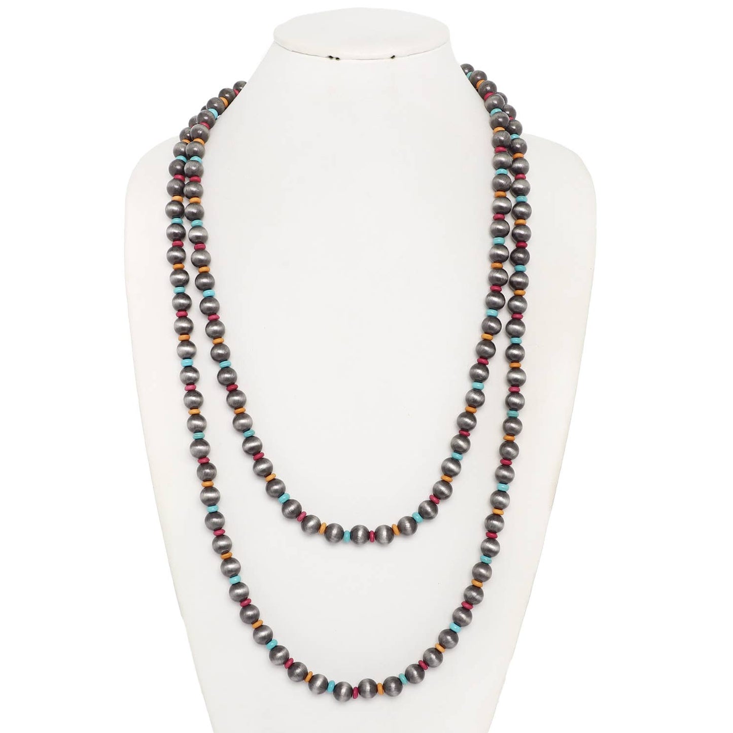 Western Metallic Bead Wrap Necklace : Copper