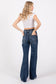 P1153F-DM HIGH RISE STRETCH WIDE LEG FLARE JEANS: 13/30