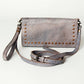 Studded Genuine Leather Wallet with strap