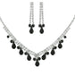 Teardrop Crystal Gemstone V-Shaped Necklace Set: Iridescent