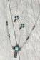 Western Turquoise Cross Filigree Necklace Set