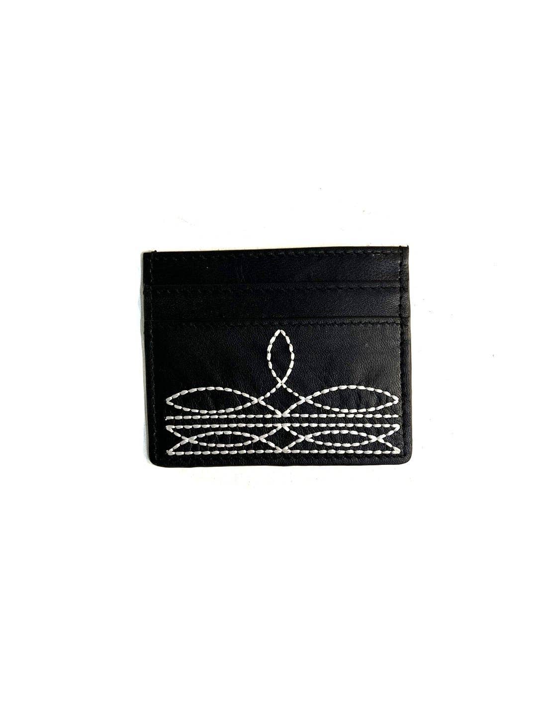 WESTERN GENUINE LETHER BOOT STITCH CARD HOLDER: TURQUOISE