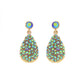 2-Tier Crystal Pave & Pearl Teardrop Drop Earrings: Champagne