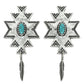 Western Aztec Rhombus Turquoise Earrings