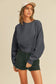 Blank Short Cropped Long Sleeve Sweatshirt: Black / L