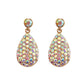 2-Tier Crystal Pave & Pearl Teardrop Drop Earrings: Champagne