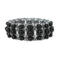 Rhinestone Pearl Cluster Stretch Bangle Bracelet: Gold Iridescent