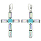 Western Gemstone Cross Hoop Earrings : Black