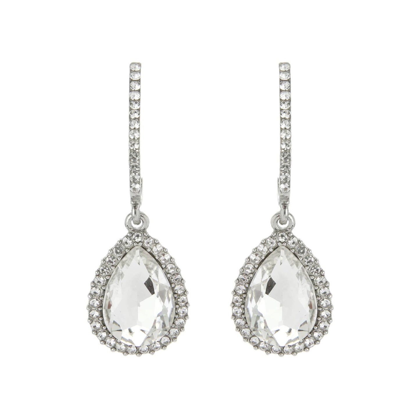 Rhinestone Teardrop Crystal Drop Dangle Earrings: Iridescent