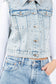 Iconic Denim Vest Jacket with Rhinestones: Black / L