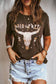 Brown WILD FREE Animal Graphic Tee: Brown / L / 95%Polyester+5%Elastane