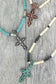 Western Cross Pendant Navajo Pearl Mix Beaded Necklace: Turquoise White