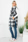 Wool Like Plaid Print Long Vest: Beige Off White