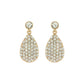 2-Tier Crystal Pave & Pearl Teardrop Drop Earrings: Champagne