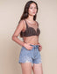 Pearl Rhinestone Studded See Through Mesh Crop Top (White)