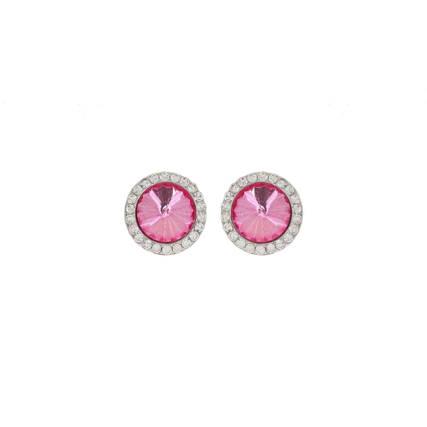 Vintage Style Crystal Halo Stud Earrings : Iridescent