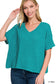 Drop Shoulder V Neck Top