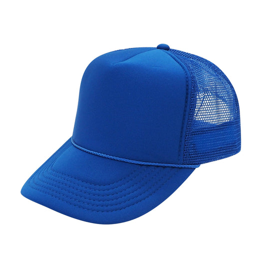 Nissun Classic Trucker Baseball Hats Caps Foam Mesh Blank Solid Two Tone Snapback Adult Youth: Royal