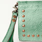 Studded Genuine Leather Wallet with strap