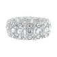 Rhinestone Pearl Cluster Stretch Bangle Bracelet: Gold Iridescent