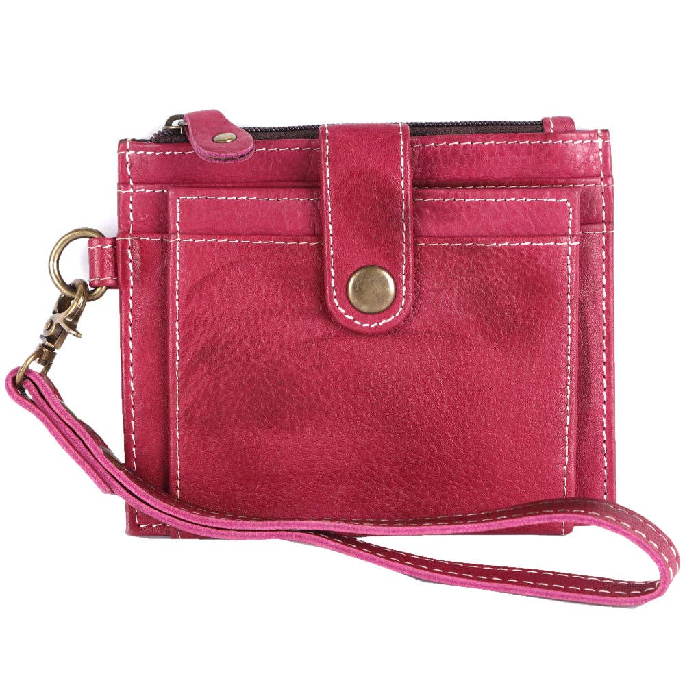 Genuine Leather Wristlet Wallet (Brown)