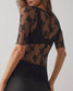Ladies Lux Floral See Through Lace Mid Sleeves Blouse SKT273: White / L