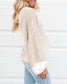 Patchwork Tie Back Oversized Sweater: Oatmeal / S