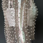 Pearl rhinestone studded sheer mesh see through T-shirt top: White / M