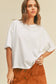 Blank Long Cropped Short Sleeve T-Shirt: VANILLA / S